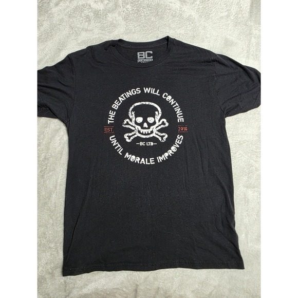 BC Limited Other - BC Limited Shirt Mens Large Black Beatings Will Continue Skull Pirate‎ Funny Tee